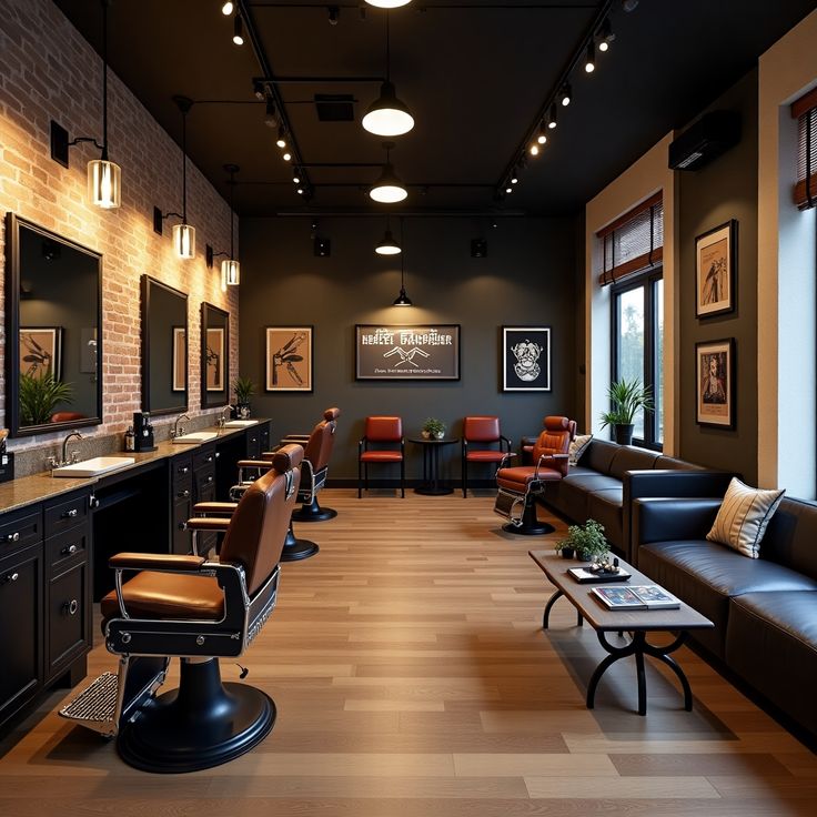 Inspirasi desain interior hasil dari bimbingan bisnis di pelatihan barbershop academy.